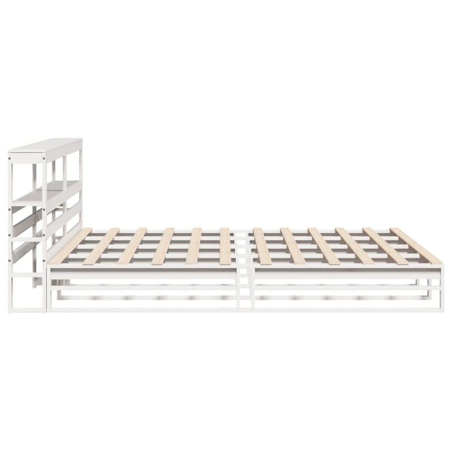 Bedframe zonder matras massief grenenhout wit 200x200 cm