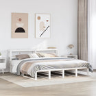Bed frame without mattress solid pine wood white 200x200 cm