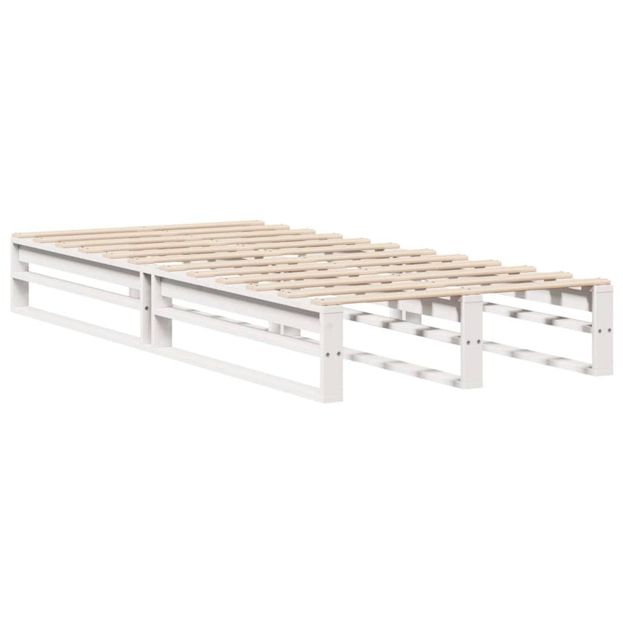 Bedframe zonder matras massief grenenhout wit 75x190 cm
