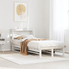 Bed frame without mattress solid pine white 75x190 cm