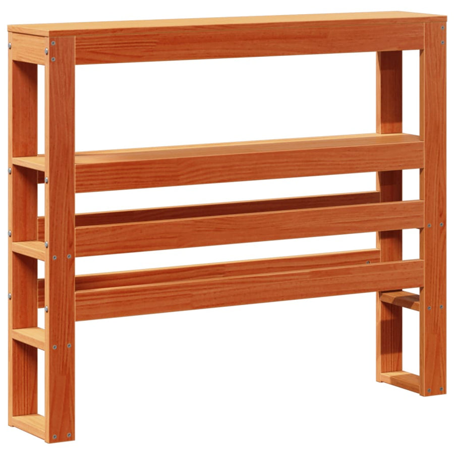 Bedframe zonder matras massief grenenhout wasbruin 75x190 cm