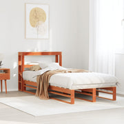 Bedframe massief grenenhout wasbruin 75x190 cm