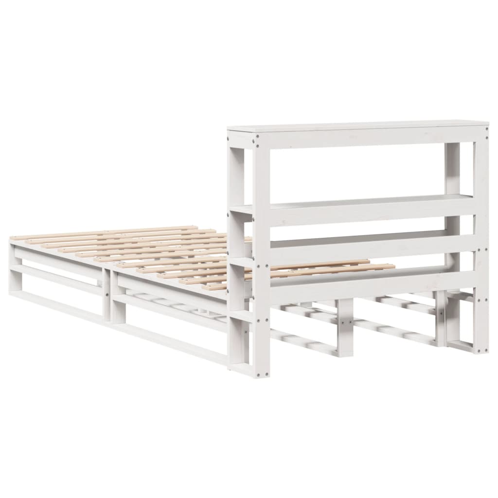 Bedframe Zonder Matras Massief Grenenhout 90 x 190 cm Wit
