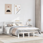 Bed Frame without Mattress Solid Pine Wood White 120x190 cm