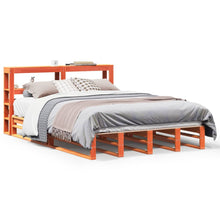 Bedframe zonder matras massief grenenhout wasbruin 120x190 cm