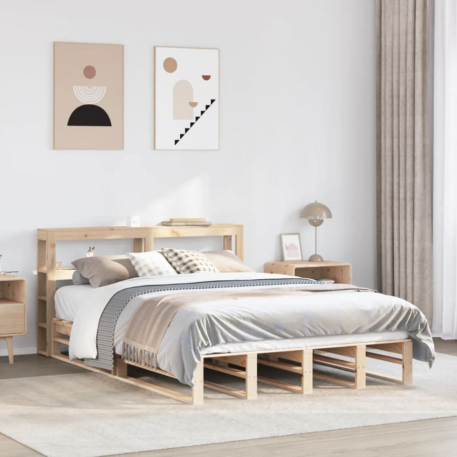 Bedframe zonder matras massief grenenhout 140x190 cm