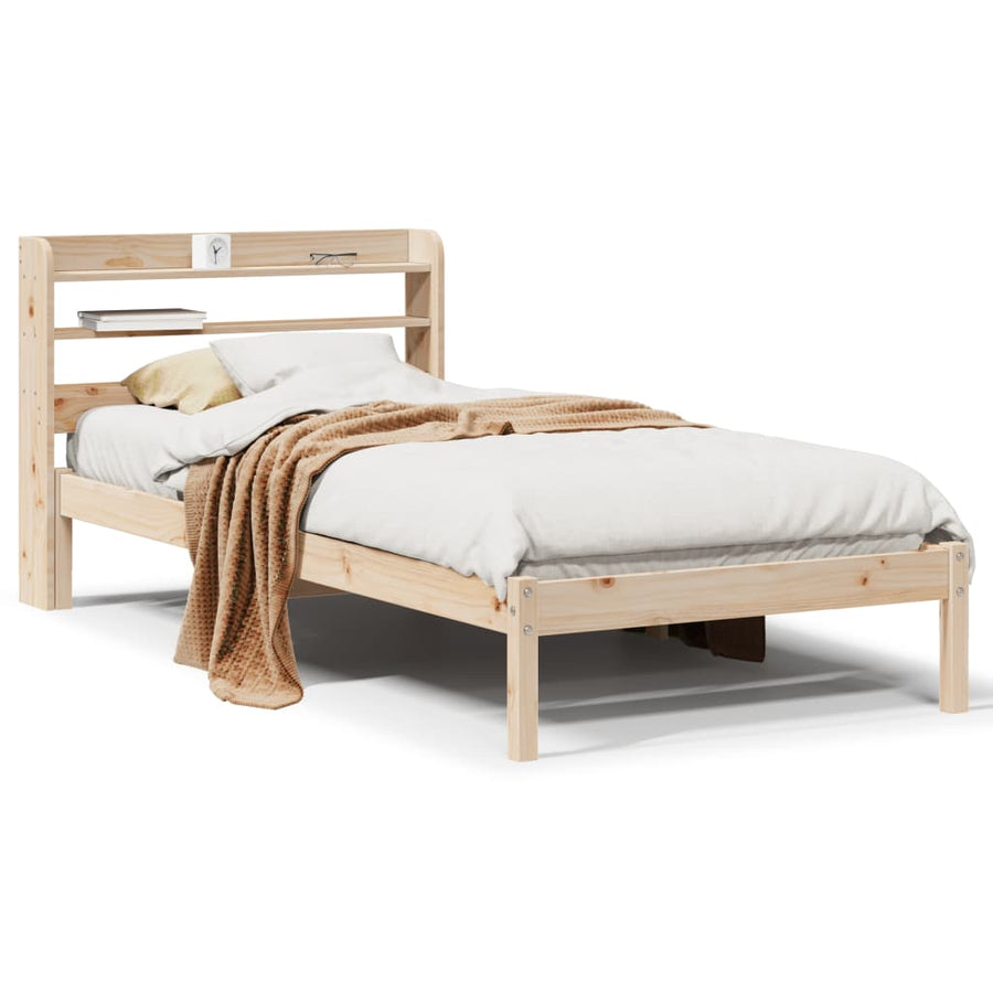 Bedframe zonder matras massief grenenhout 75x190 cm