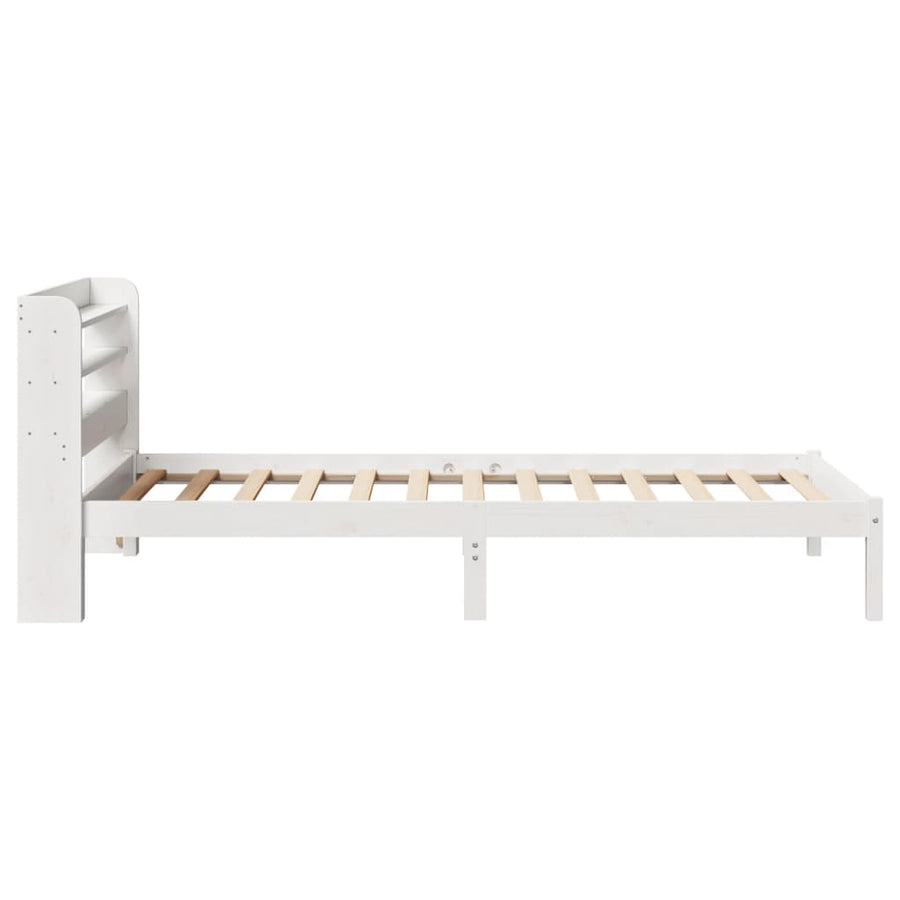 Bedframe zonder matras massief grenenhout wit 90x190 cm
