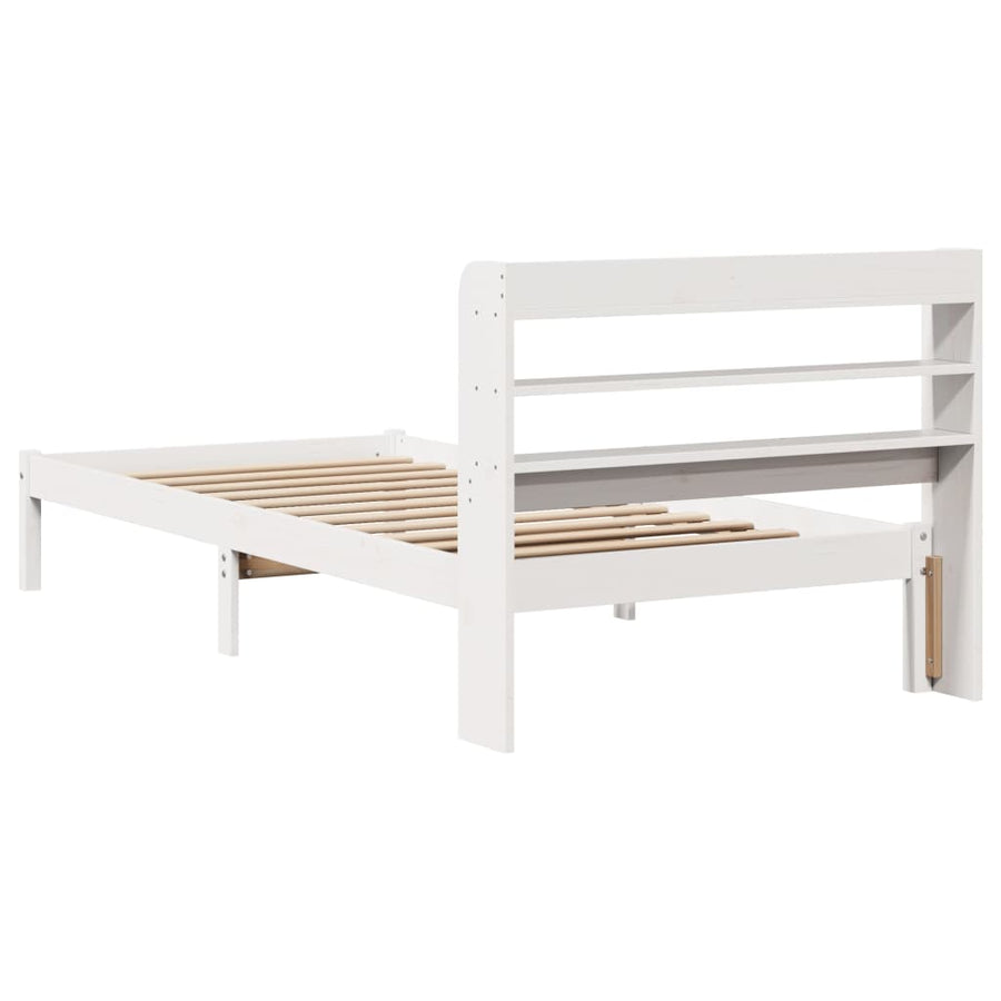 Bedframe zonder matras massief grenenhout wit 90x190 cm