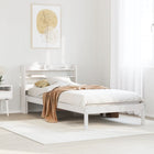 Bed frame without mattress solid pine wood white 90x190 cm