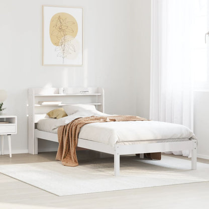Bedframe zonder matras massief grenenhout wit 90x190 cm