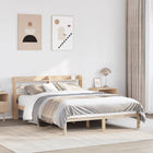 Bed frame without mattress solid pine wood 135x190 cm