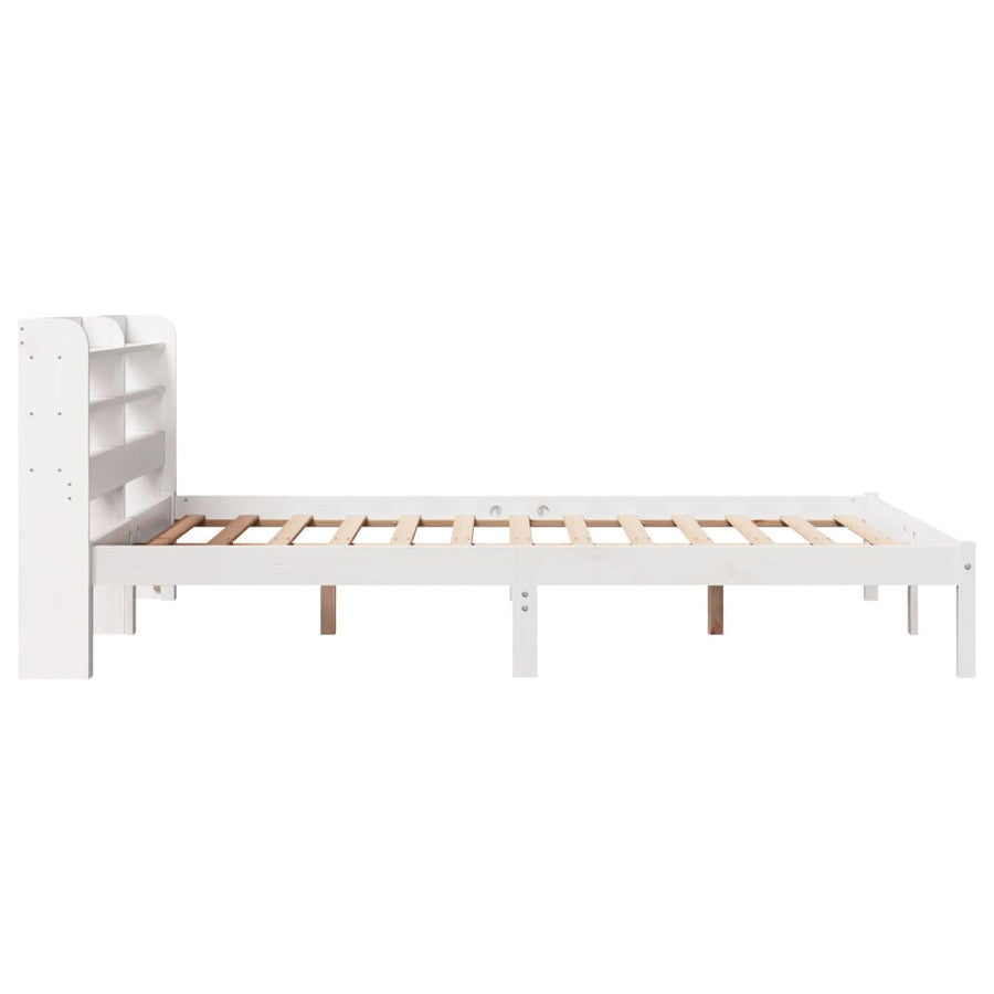 Bedframe zonder matras massief grenenhout wit 135x190 cm