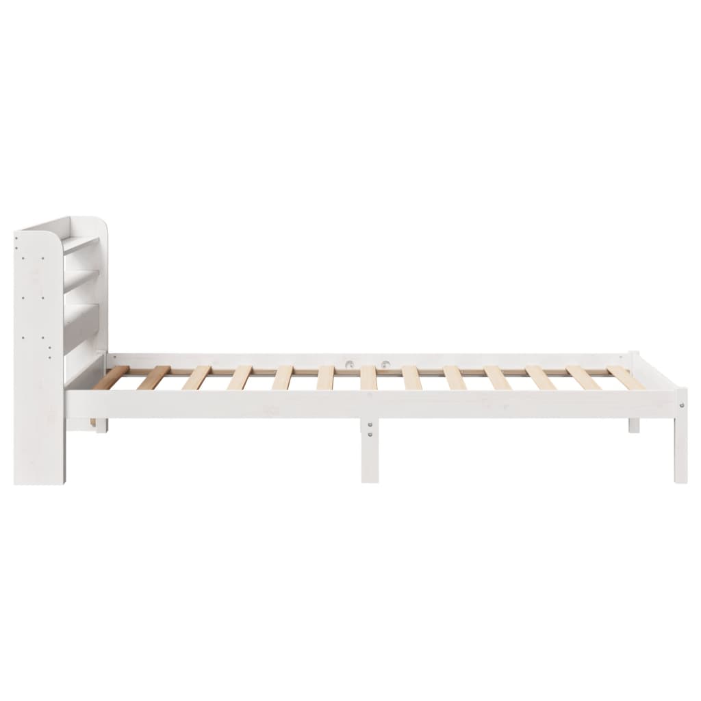 Bedframe zonder matras massief grenenhout wit 90x200 cm