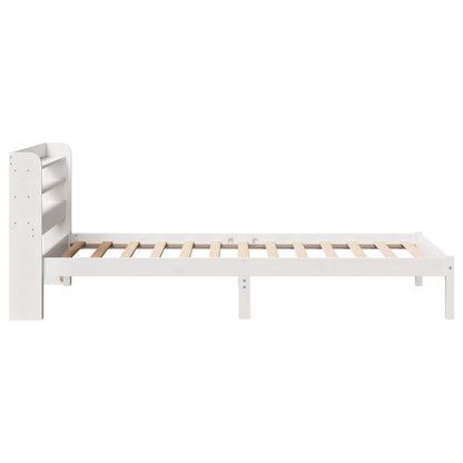 Bedframe zonder matras massief grenenhout wit 90x200 cm