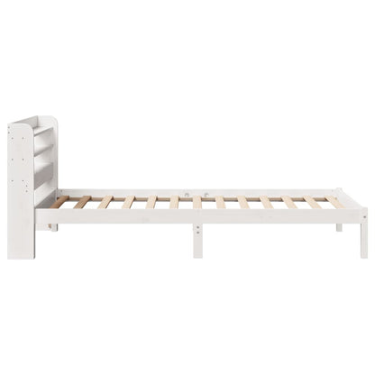 Bedframe zonder matras massief grenenhout wit 140x200 cm
