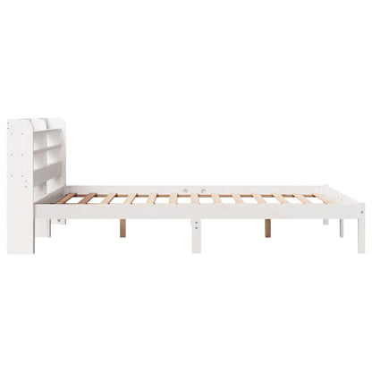 Bedframe zonder matras massief grenenhout wit 150x200 cm
