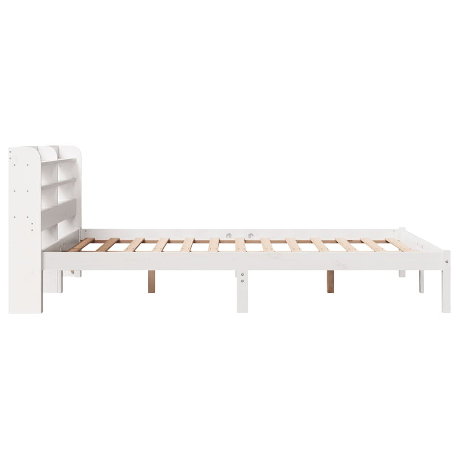 Bedframe zonder matras massief grenenhout wit 160x200 cm