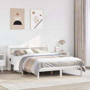 Bedframe massief grenenhout wit 160x200 cm