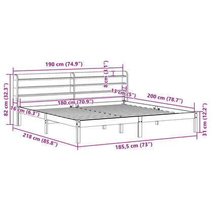 Bedframe zonder matras massief grenenhout wit 180x200 cm
