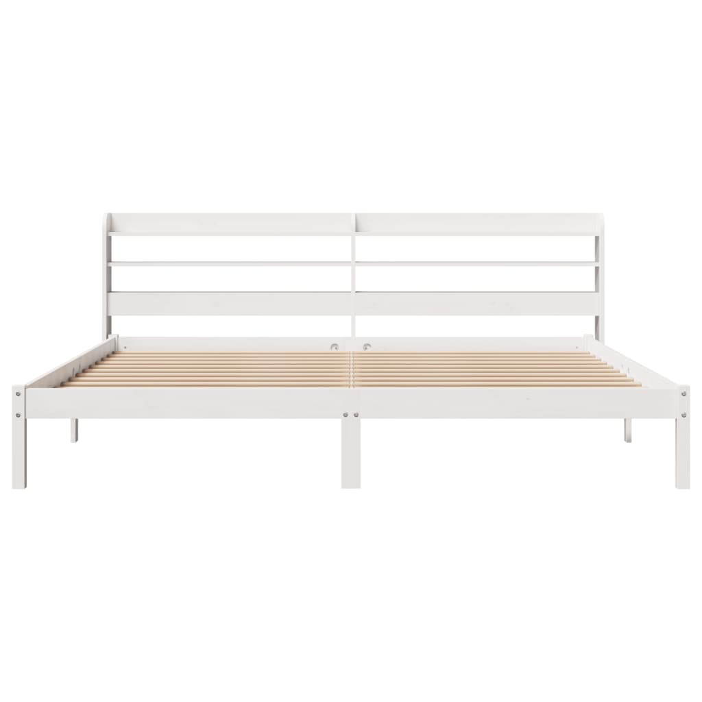 Bedframe zonder matras massief grenenhout wit 180x200 cm