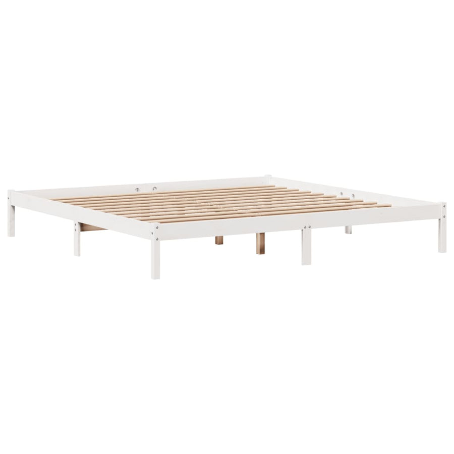 Bedframe zonder matras massief grenenhout wit 180x200 cm