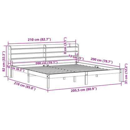Bedframe zonder matras massief grenenhout 200x200 cm