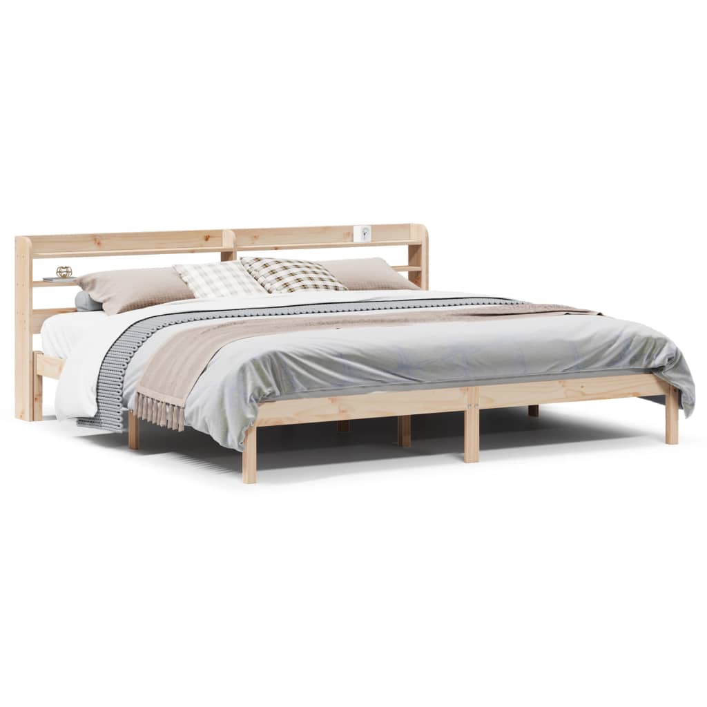 Bedframe zonder matras massief grenenhout 200x200 cm