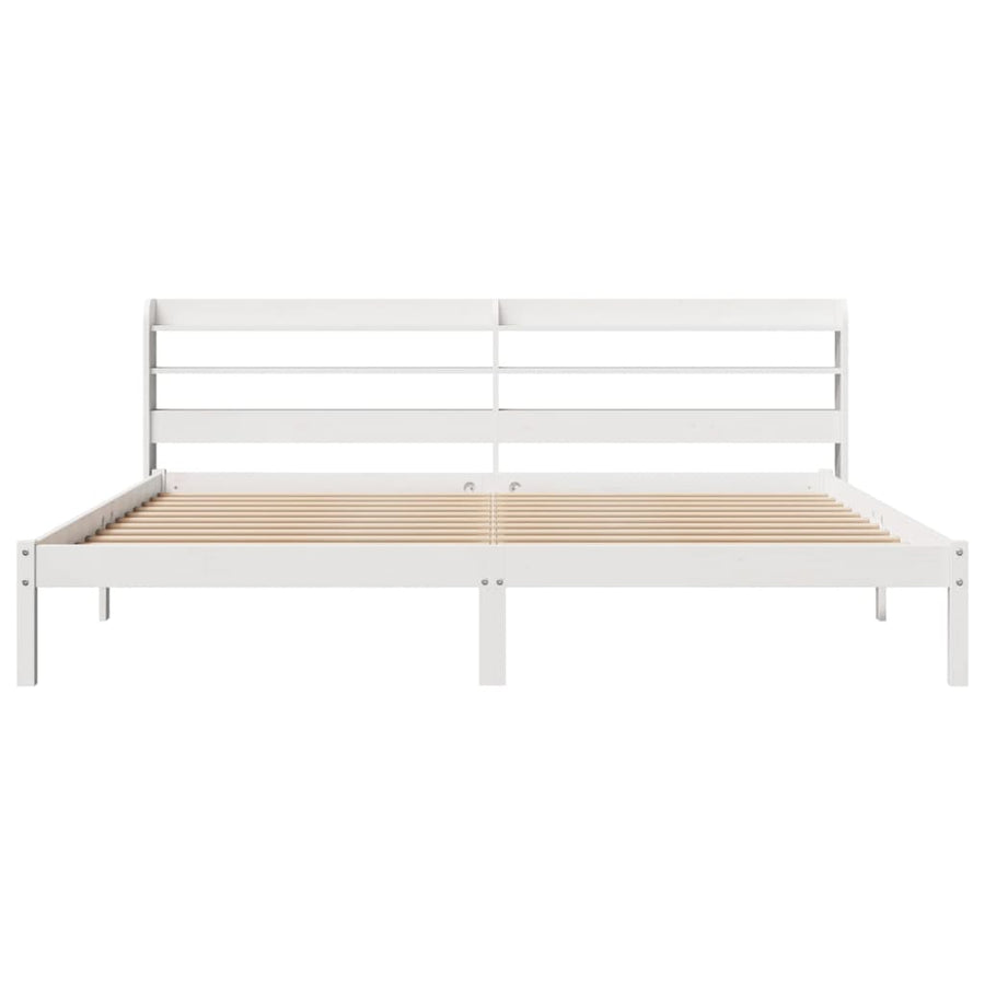 Bedframe zonder matras massief grenenhout wit 200x200 cm