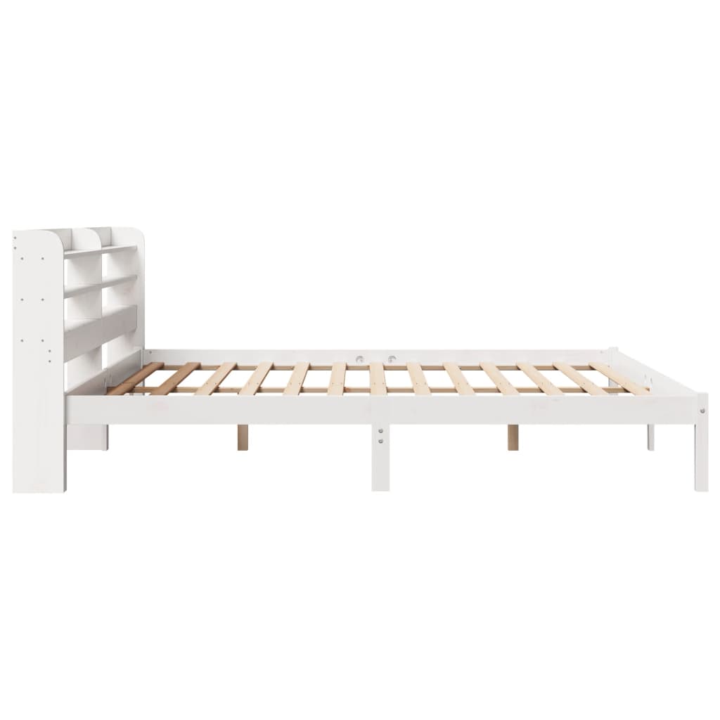 Bedframe zonder matras massief grenenhout wit 200x200 cm