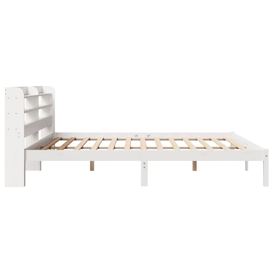 Bedframe zonder matras massief grenenhout wit 200x200 cm