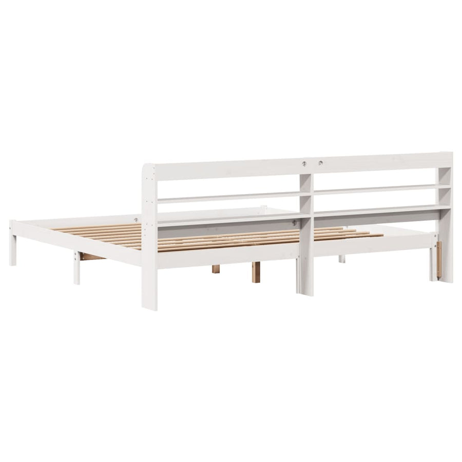 Bedframe zonder matras massief grenenhout wit 200x200 cm