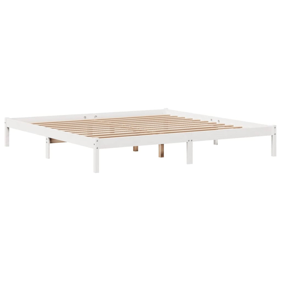 Bedframe zonder matras massief grenenhout wit 200x200 cm