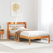 Bedframe massief grenenhout wasbruin 75x190 cm