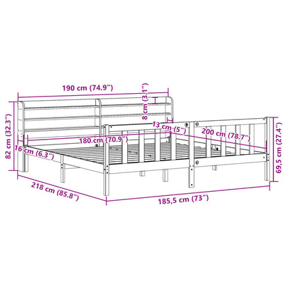 Bedframe zonder matras massief grenenhout 180x200 cm