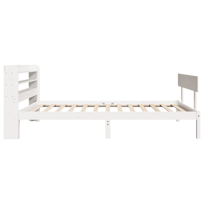 Bedframe zonder matras massief grenenhout wit 75x190 cm