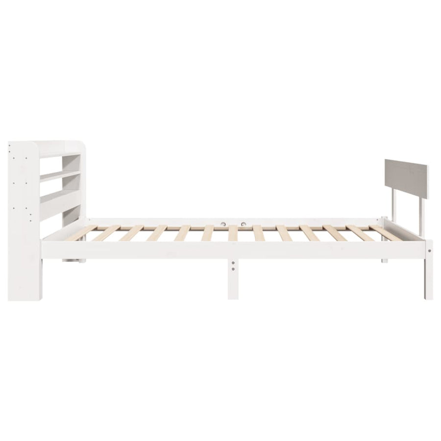 Bedframe zonder matras massief grenenhout wit 75x190 cm