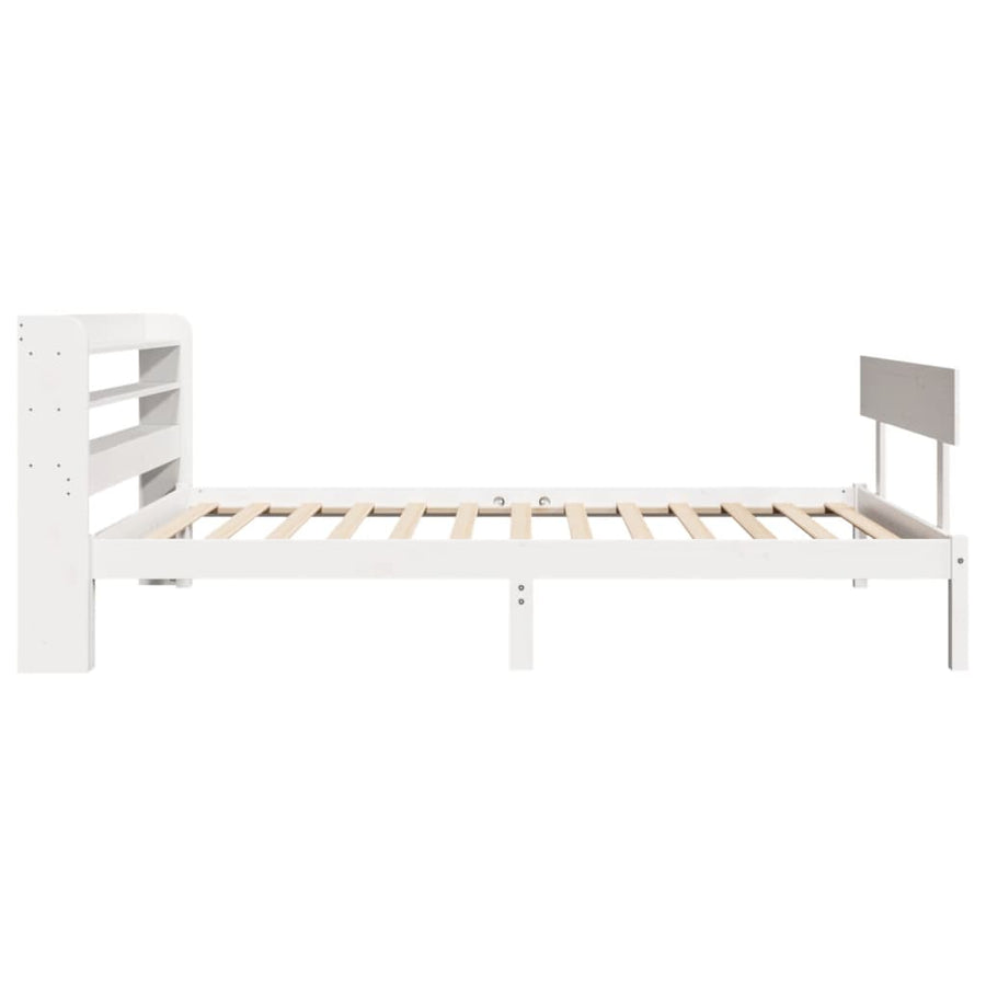 Bedframe zonder matras massief grenenhout wit 90x190 cm