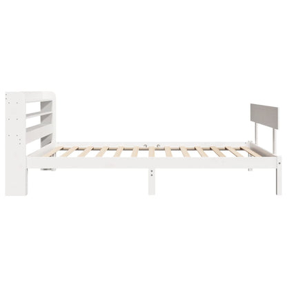 Bedframe zonder matras massief grenenhout wit 90x200 cm