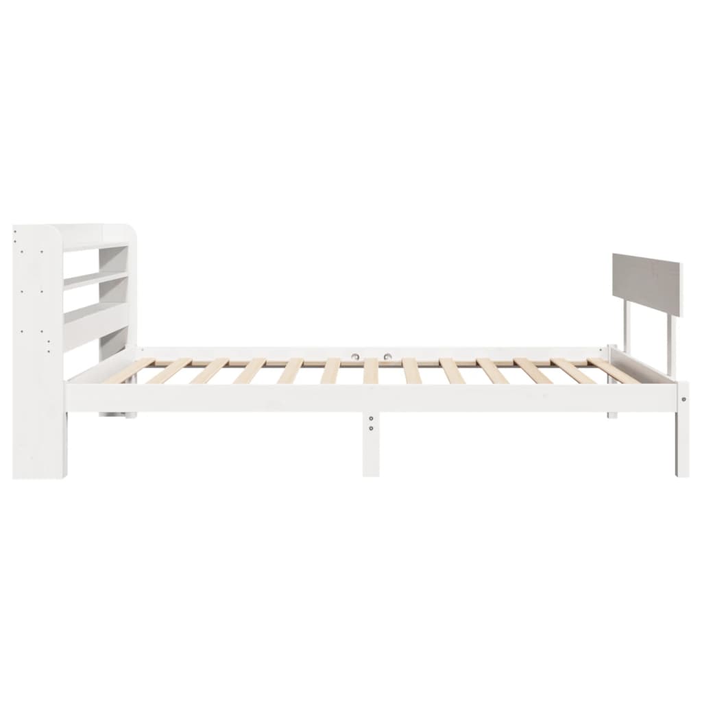 Bedframe zonder matras massief grenenhout wit 140x200 cm