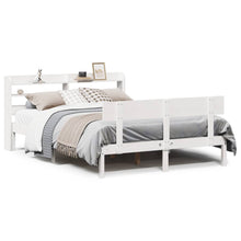 Bedframe zonder matras massief grenenhout wit 140x200 cm