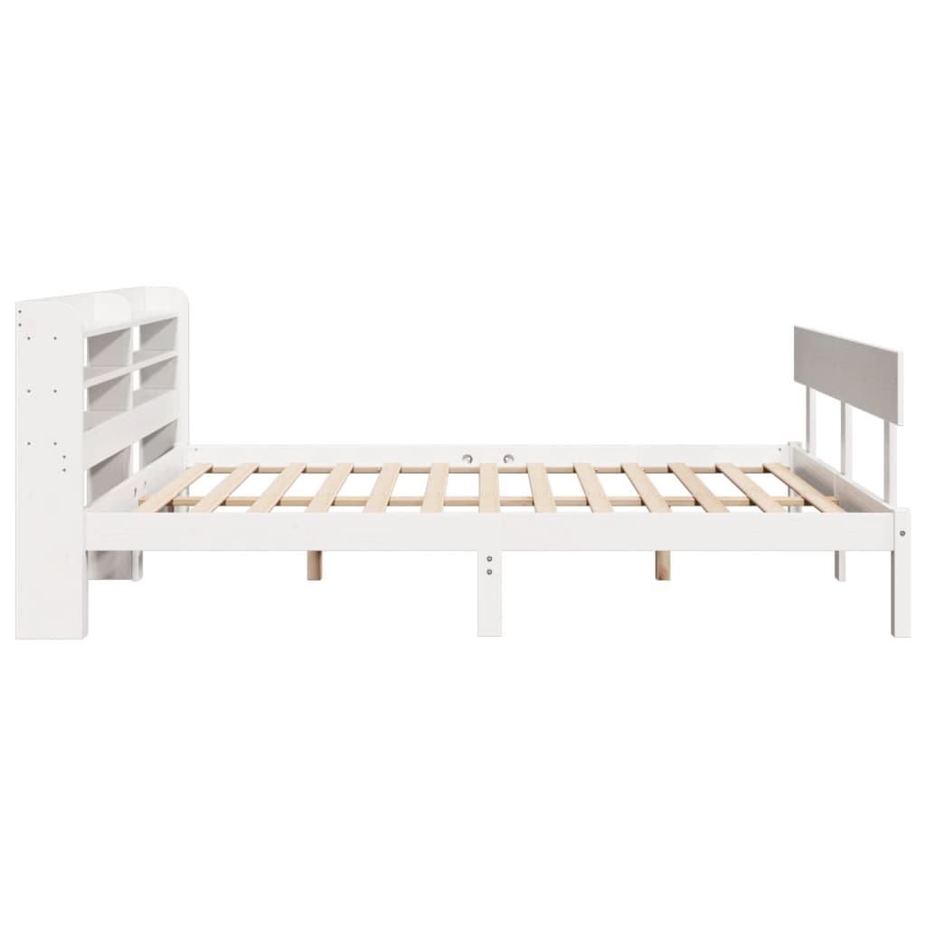 Bedframe zonder matras massief grenenhout wit 140x200 cm