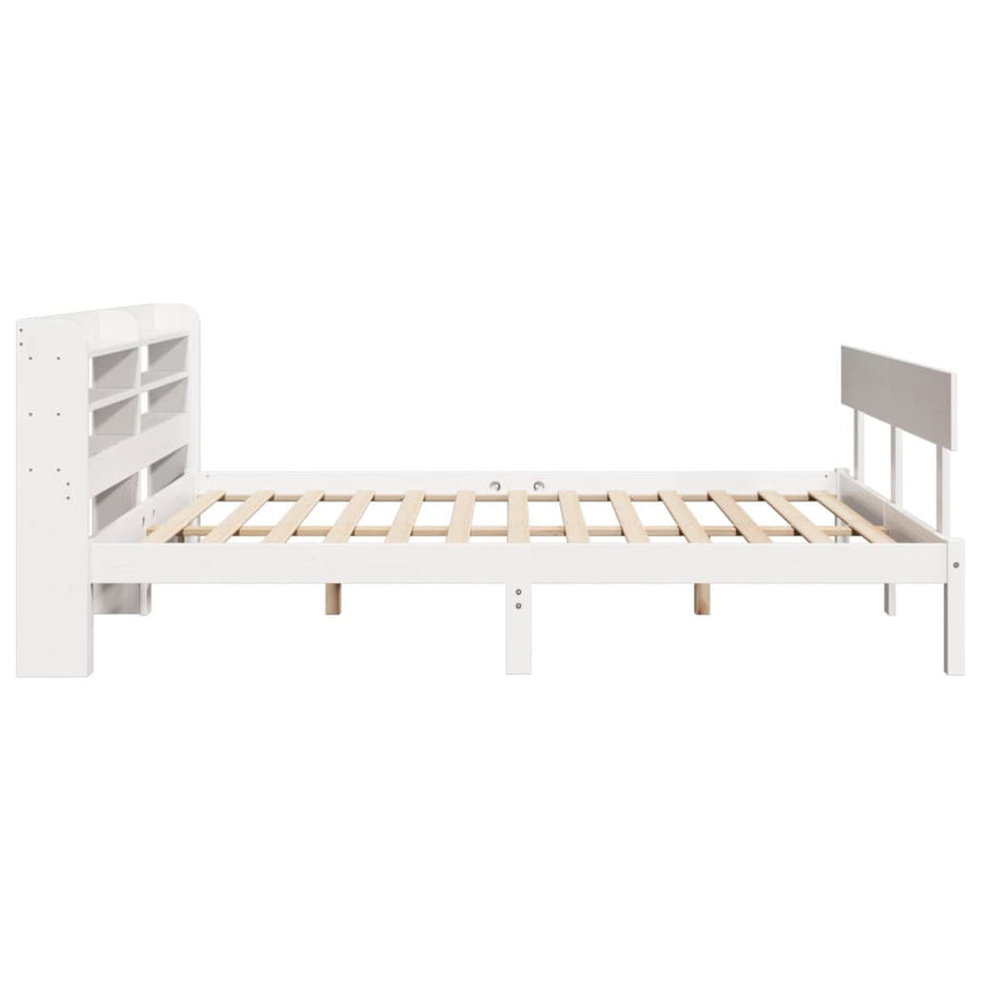 Bedframe zonder matras massief grenenhout wit 140x200 cm