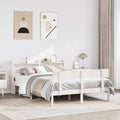 Bedframe zonder matras massief grenenhout wit 150x200 cm