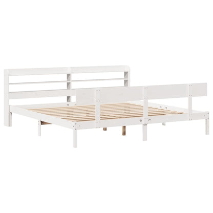 Bedframe zonder matras massief grenenhout wit 180x200 cm