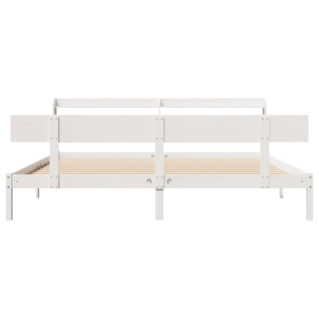 Bedframe zonder matras massief grenenhout wit 180x200 cm