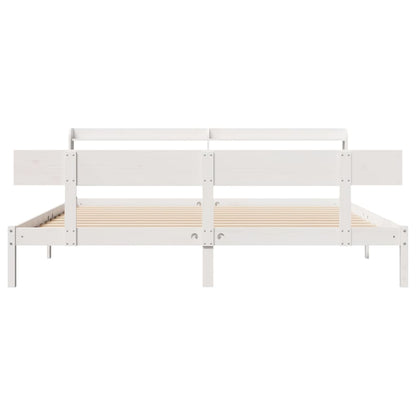 Bedframe zonder matras massief grenenhout wit 180x200 cm