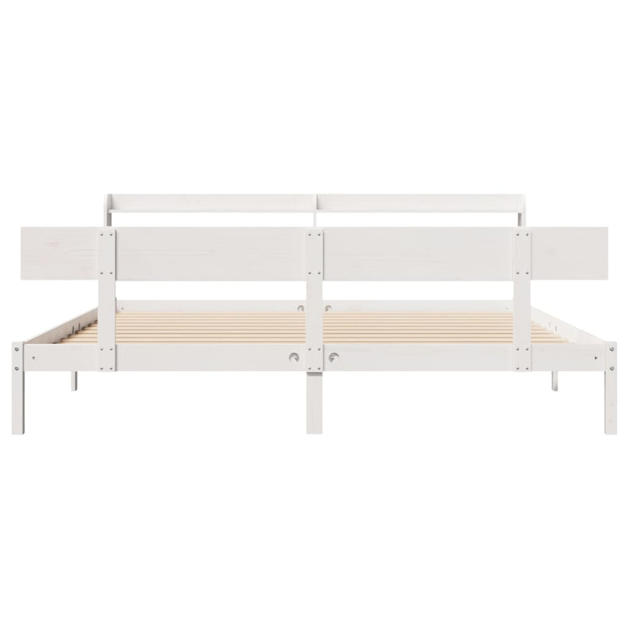 Bedframe zonder matras massief grenenhout wit 180x200 cm
