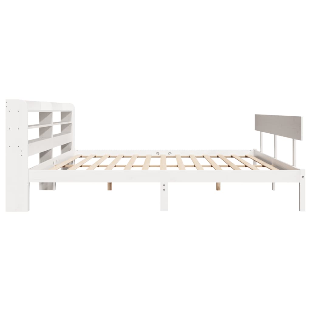 Bedframe zonder matras massief grenenhout wit 180x200 cm