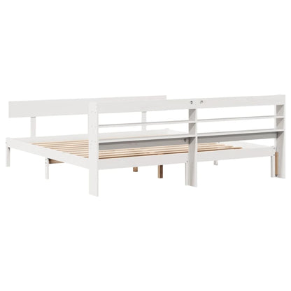 Bedframe zonder matras massief grenenhout wit 180x200 cm